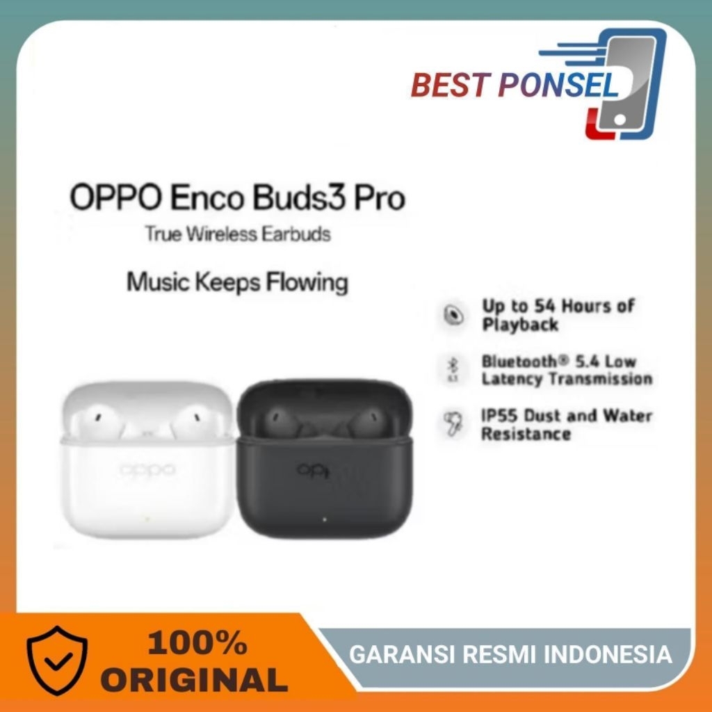 OPPO Enco Buds3 Pro | Oppo Enco Buds 3 Pro True Wireless Earbuds Garansi Resmi