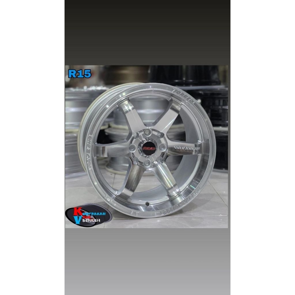 Velg Volk Rays TE37 Saga Full Polish R15 ( AGYA AYLA CALYA SIGRA JAZZ YARIS BRIO AVANZA XENIA DLL)