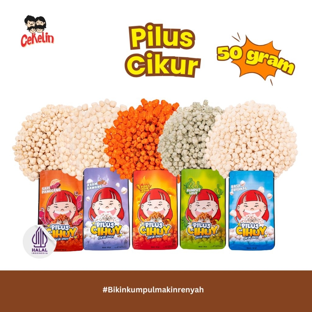

Cekelin Cemilan Pilus Cikur Uhuy Isi 50 gram - Snack Ultah - Hampers Ultah Anak