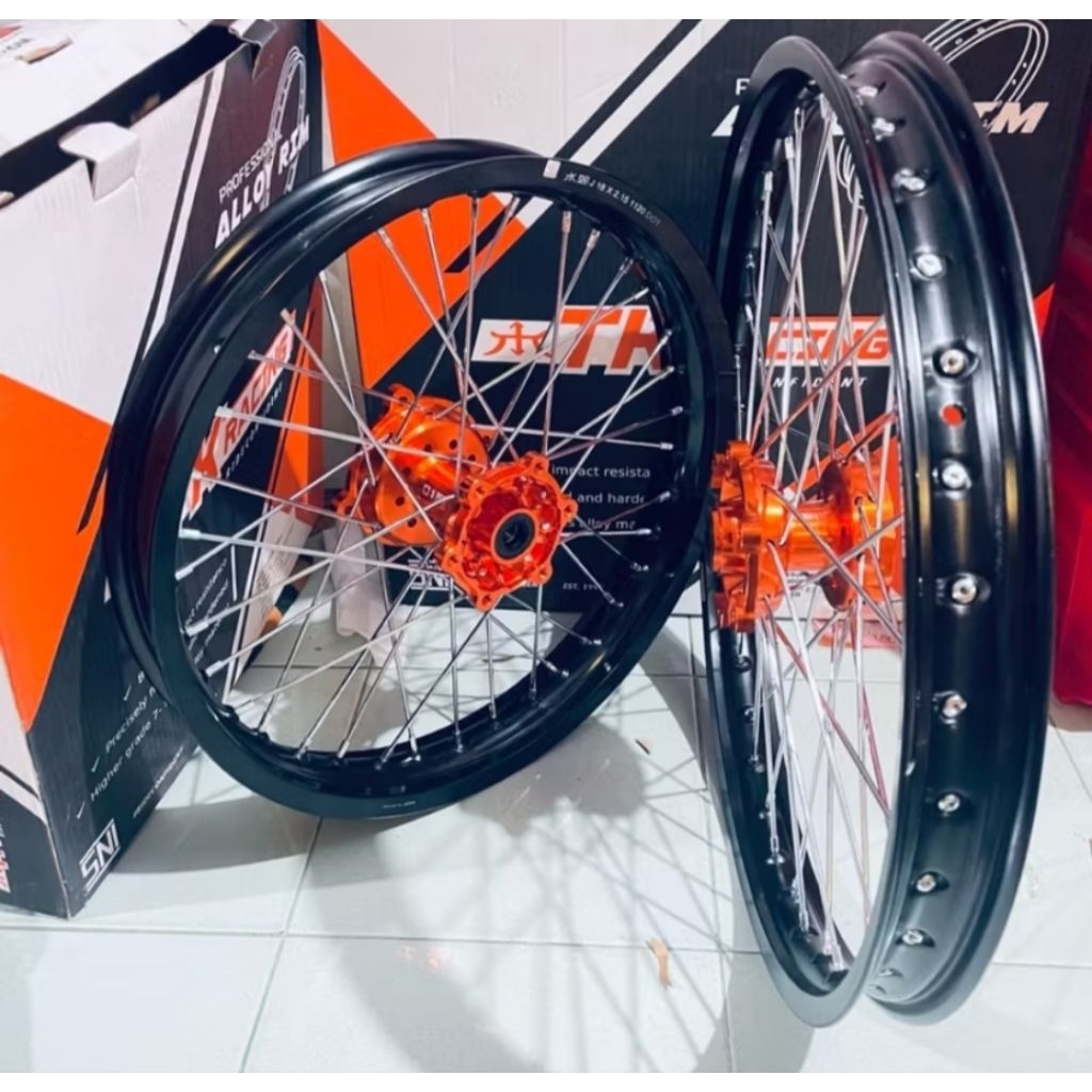 VELG SET 18 21 TRAIL KLX 150 D TRACKER 150 TK RACING TROMOL EXPEDITION FULL CNC