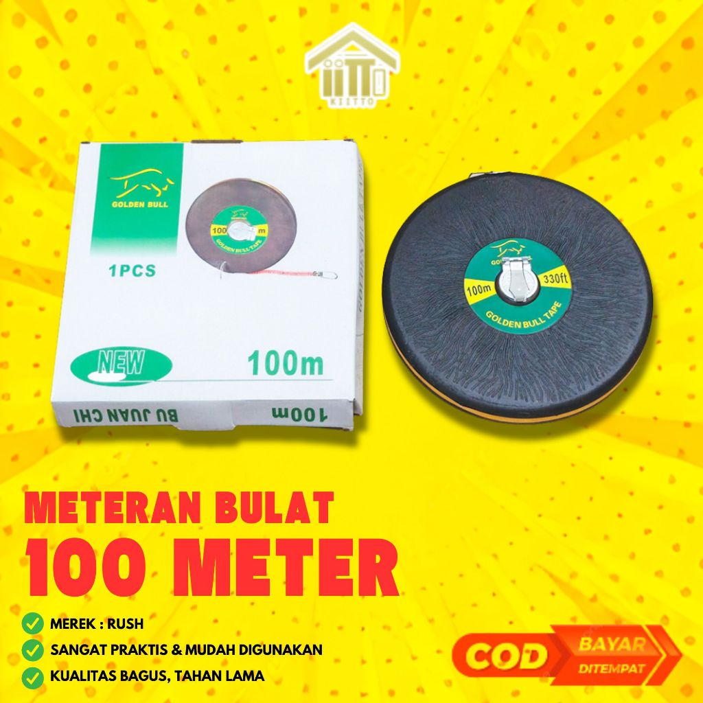 METERAN BULAT 100 METER / METERAN KULIT ROLL PUTAR 100 METER / METERAN KAIN BULAT 100 METER / METERA