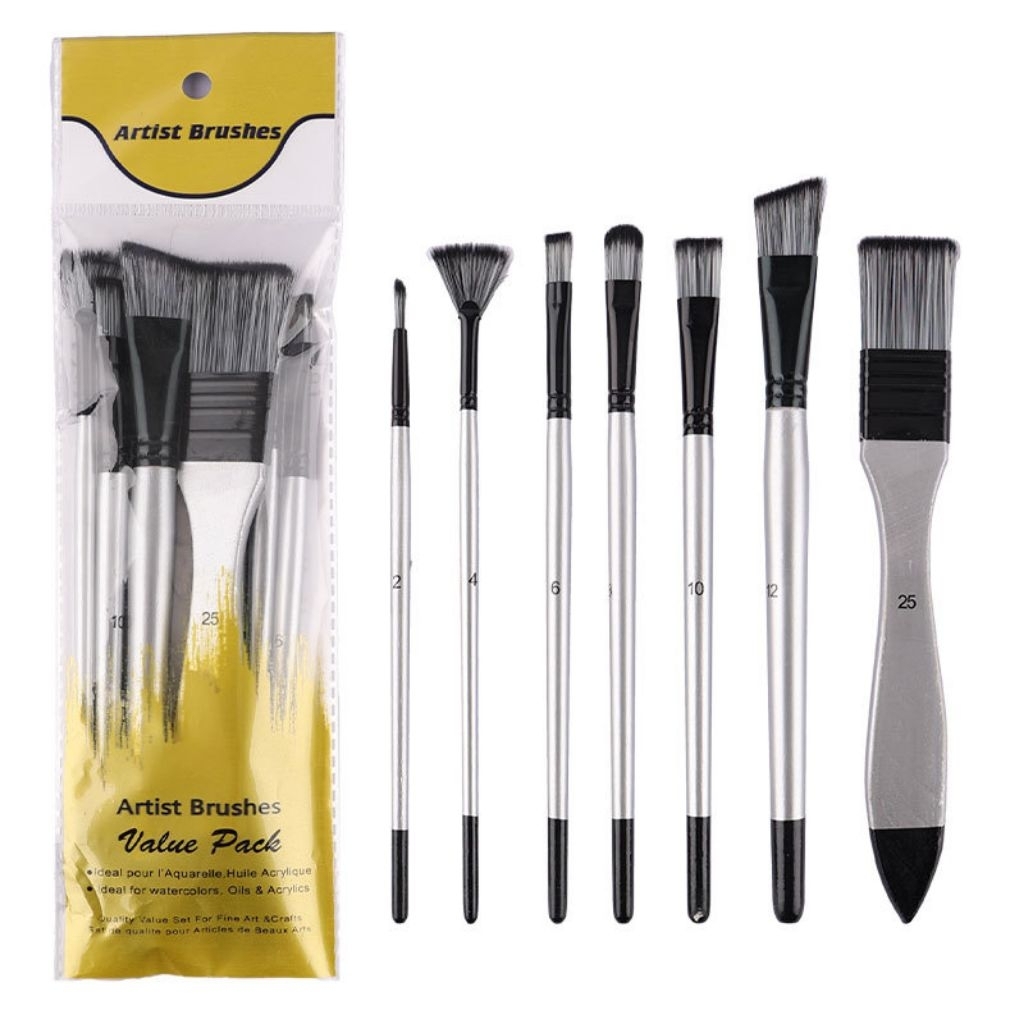 WIBROS kuas lukis satu set 12 pcs kuas lukis cat air acrylic