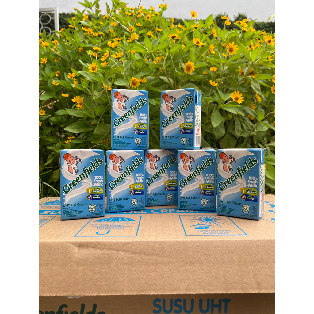 

Susu UHT greenfields 105ml isi 40 sedus