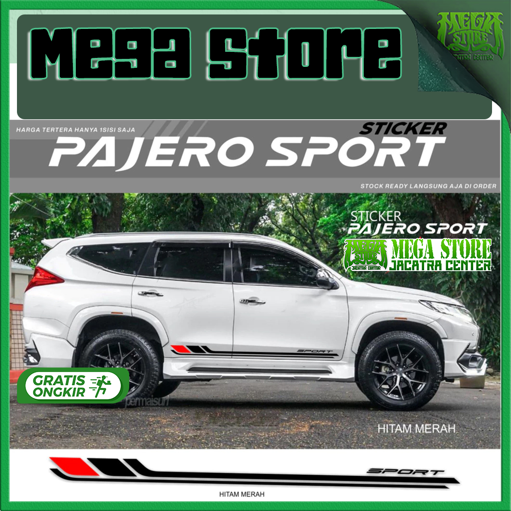 MEGASTORES variasi sticker pajero sport aksesoris mitsubishi pajero sport cutting sticker pajero spo