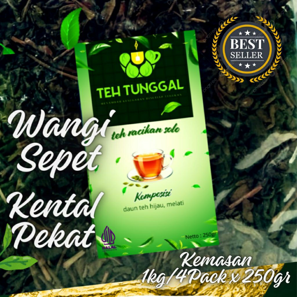 

Teh racikan khas solo, teh tunggal kemasan 1kg/1000gr (4x250gr) aroma khas melati