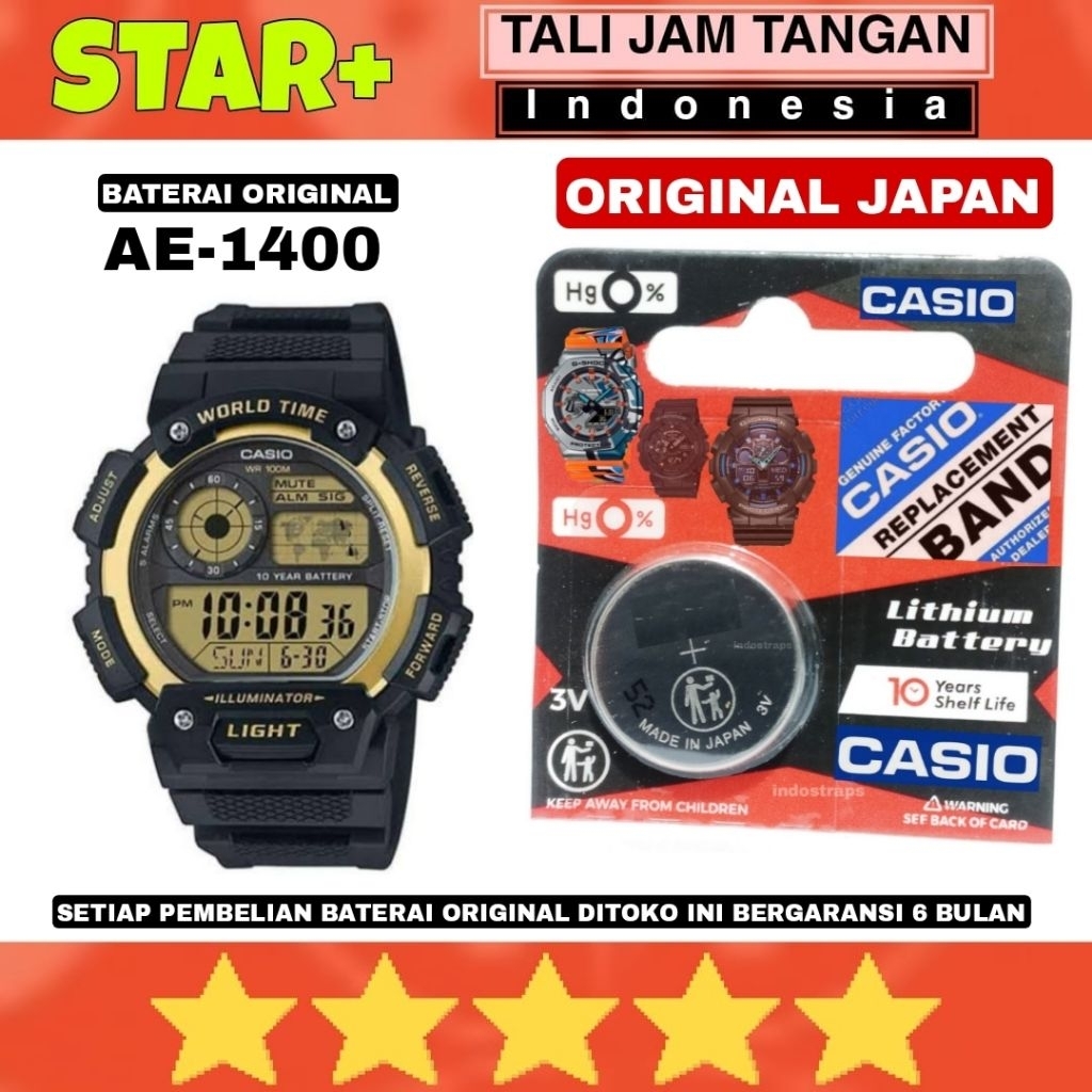 Baterai batre jam tangan casio ae-1400 ae1400