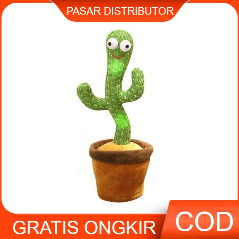 New Arrival Mainan Anak KAKTUS HIJAU KAKTUS DANCING Kaktus Joget kaktus Goyang Bicara Cactus Boneka 