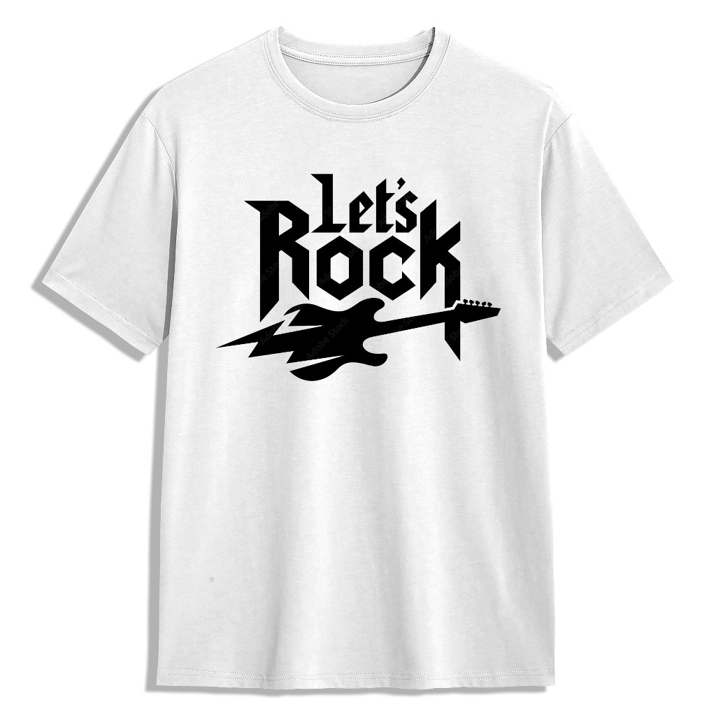 Kaos Band Lets Rock - Kaos Pria Kain Katun Premium Cotton Combed 24s