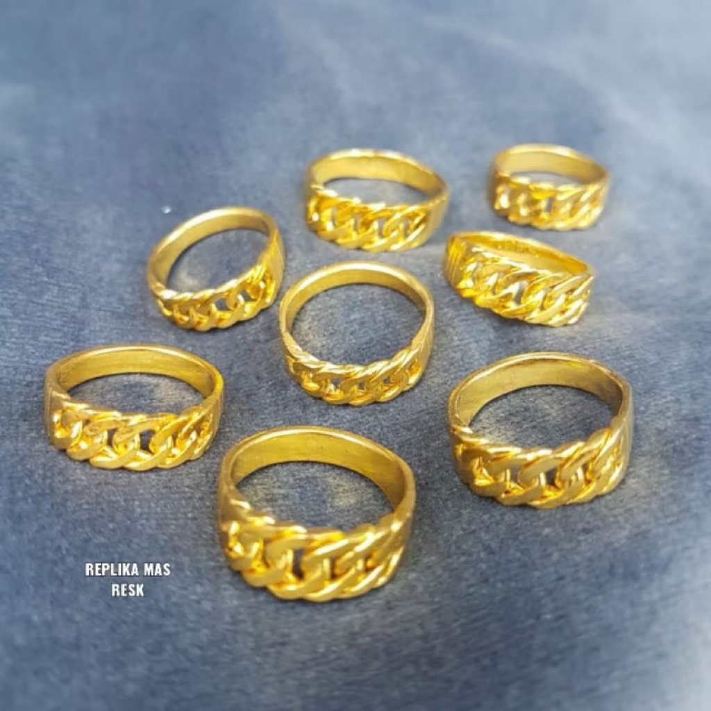 cincin cocang cincin rante replika emas london lapis emas 24K persis seprti emas asli