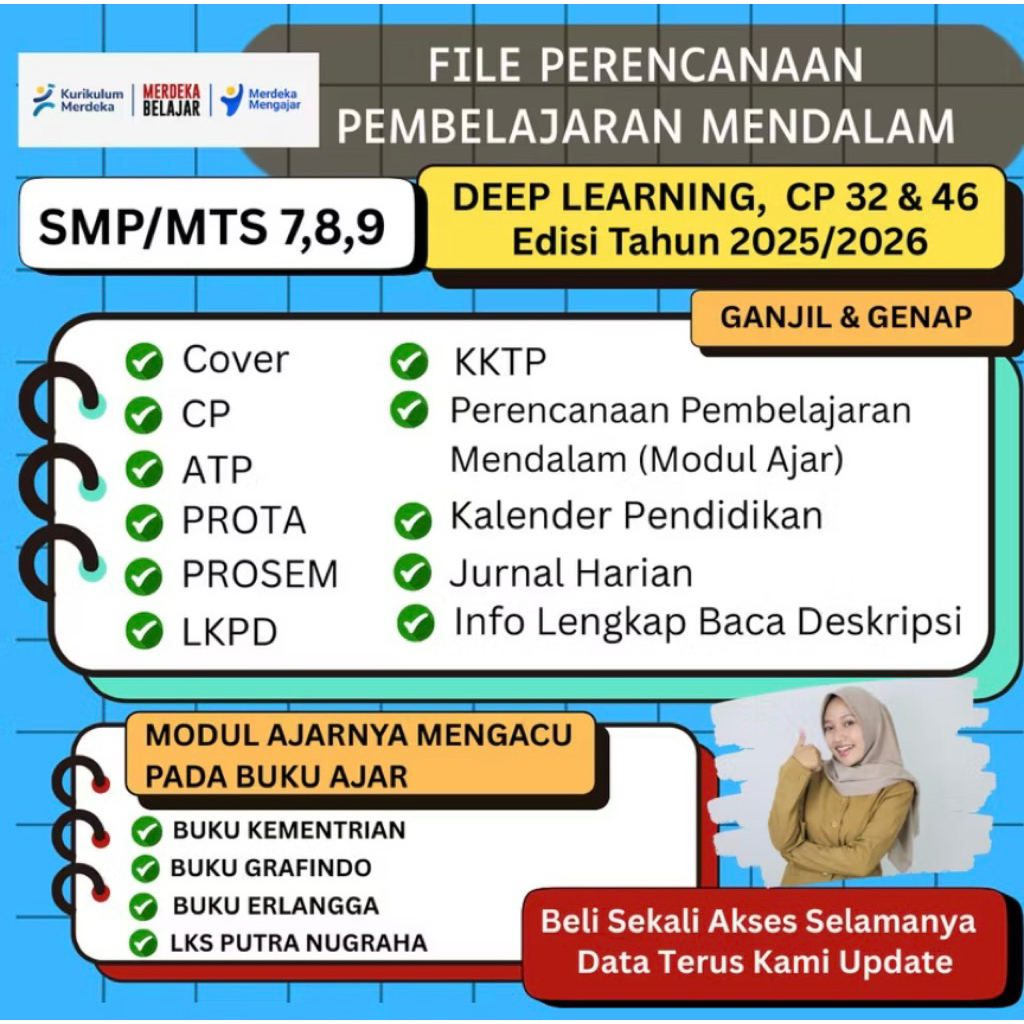 RPP Modul ajar Deep Learning SMP semua mapel