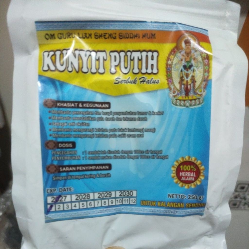 

KUNYIT PUTIH 250gr Exp 2027 serbuk halus OM GURU LIAN SHENG SIDDHI HUM