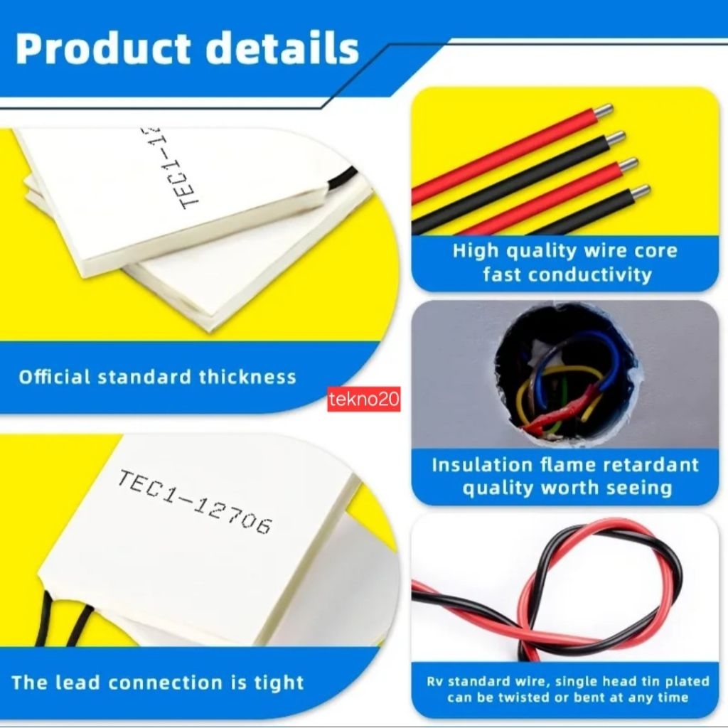 PELTIER TEC1 12706 | Element PELTIER TEC1 - 12706 | PELTIER 12706 Pemanas Pendingin Dispenser Kualit