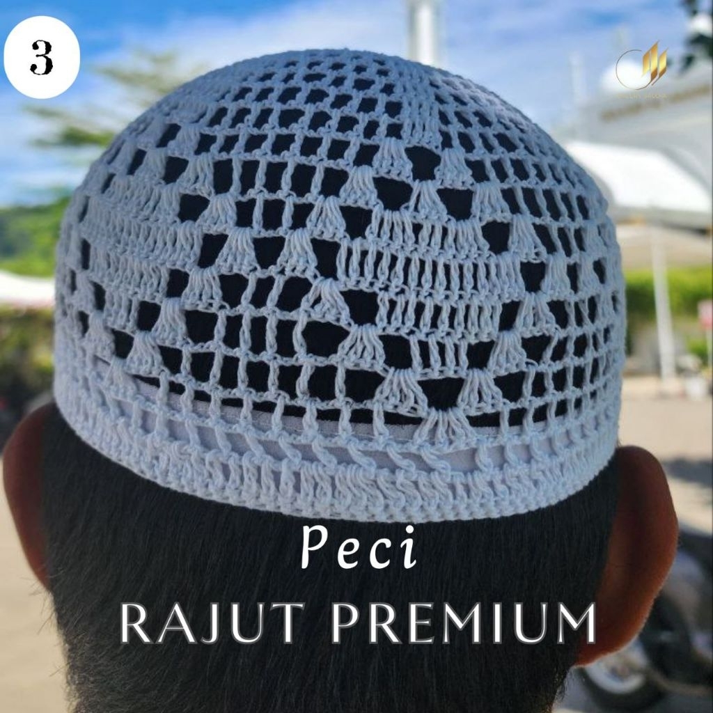 Peci rajut saudi dewasa hand made/peci rajut premium