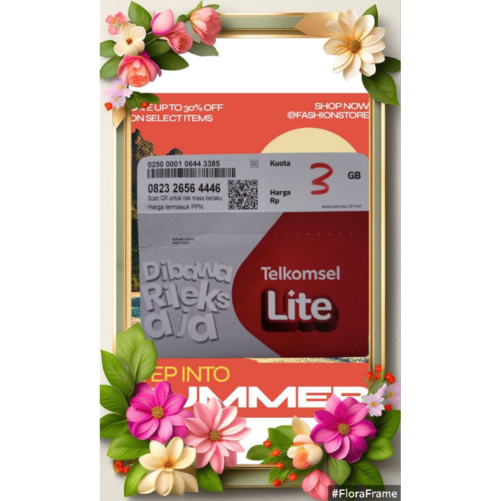 nomor cantik Telkomsel isi 3gb 232 656 444 6