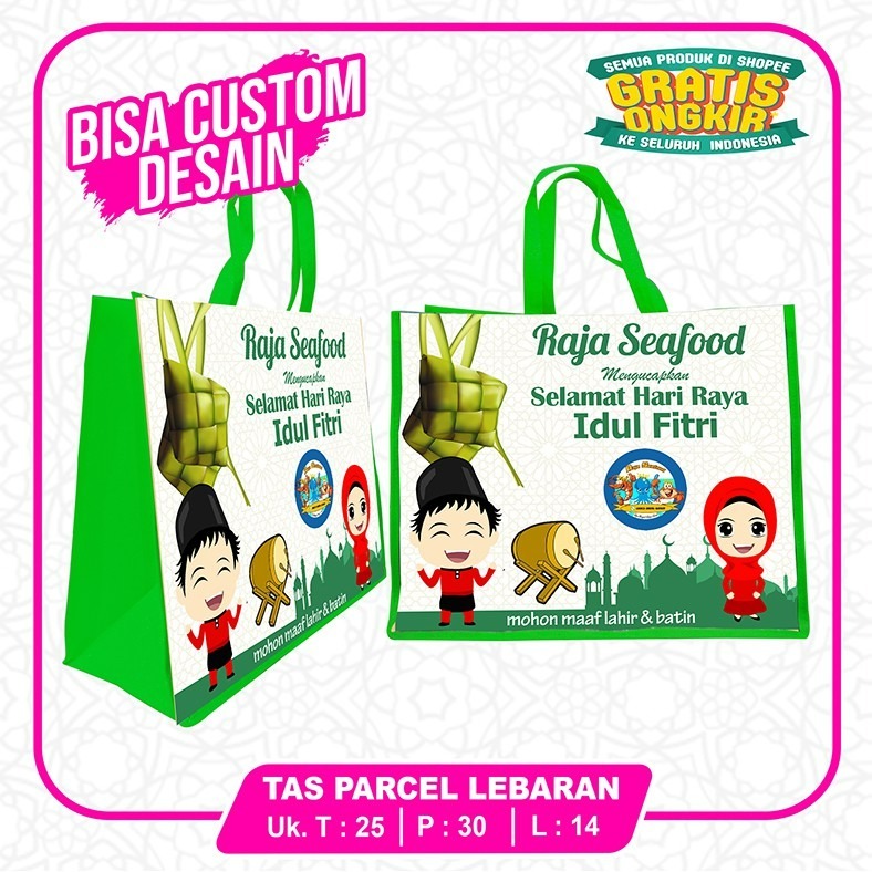 

Tas Idul Fitri Bisa Custom Nama dan Foto, Hampers Lebaran Hari Raya UK T25 P30 L14