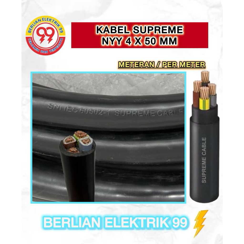Kabel listrik SUPREME NYY 4x50mm/kabel Tufur nyy 4x50 per meter
