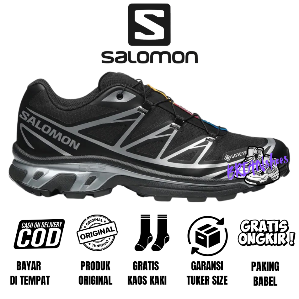 Salomon Goretex Black Sepatu Salomon Xt 6 Goretex Black Silver