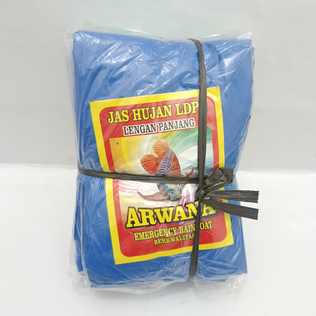 1 Lusin isi 12 Pcs Jas Hujan Plastik Tebal Arwana 0.4 / Mantel Hujan / Jas Hujan Plastik