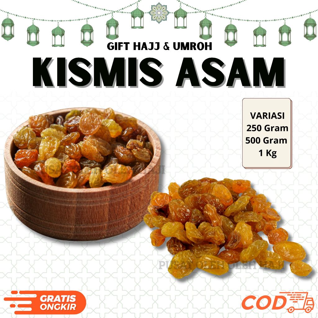 

KISMIS ASAM MANIS 1 KG KISMIS ANGGUR KERING CAMILAN SEHAT I BUAH KISMIS ARAB SAUDI I HALAL I KISMIS GOLDEN RAISIN I KISMIS ASAM MANIS ABUDAAS OLEH OLEH HAJI DAN UMROH