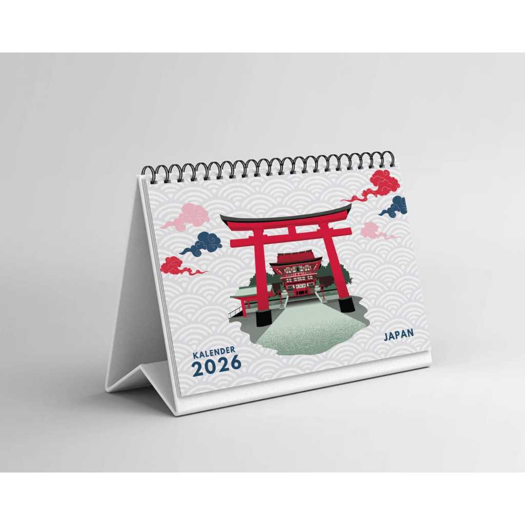 

Kalender Duduk Ukuran A5 tahun 2026 / Kalender Meja Landscape ukuran 15 x 21 cm by. TOOKE