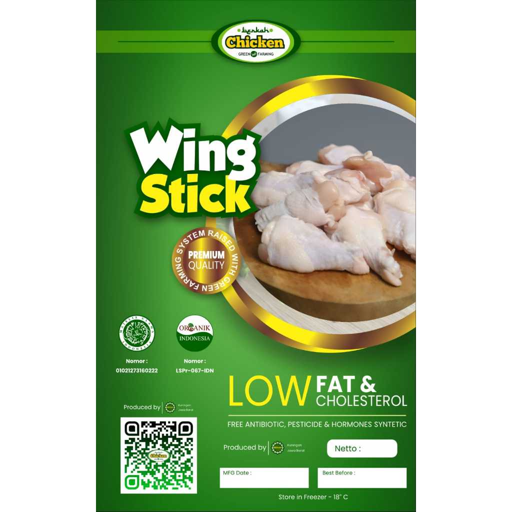 

Stick Wings Sayap Ayam Organik Berkah Chicken 500gr