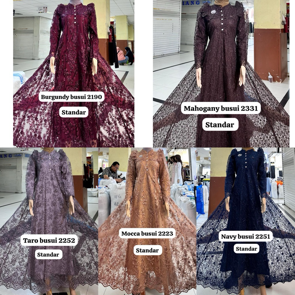 GAMIS BROKAT PREMIUM DEWASA MODEL PECAH 8 ( BUSUI )