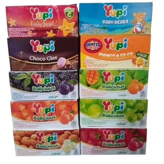

Yupi jely gummy per box isi 24pcs bolicious/baby bears banyak varian