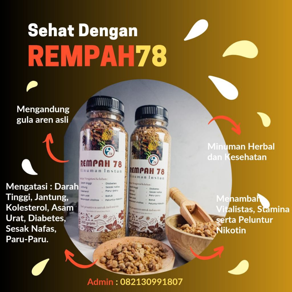 

Herbal Alami Rempah 78 - Minuman Instan solusi untuk kolesterol | Asam Urat