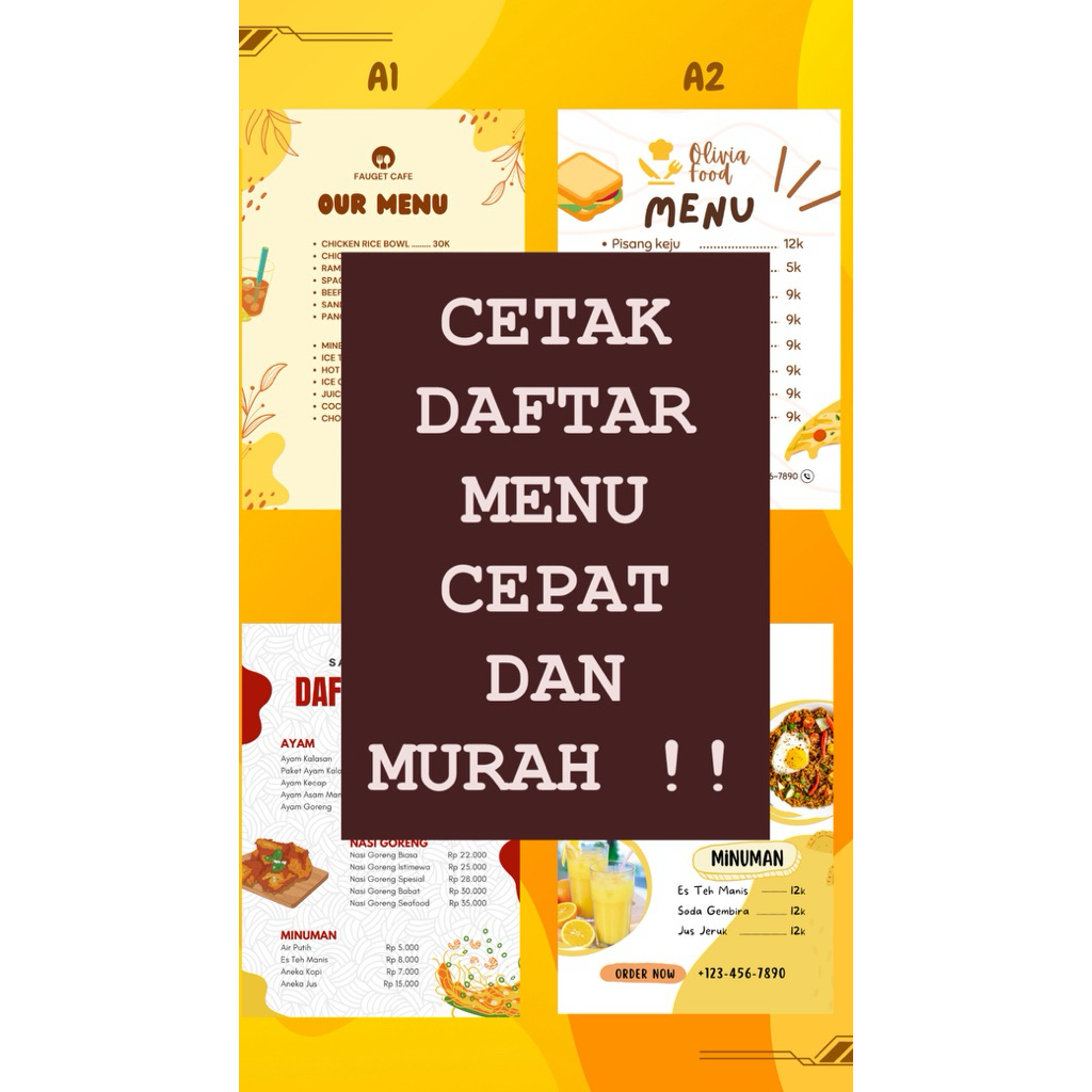 

Cetak Daftar Menu - BUKU MENU A4 - Bolak Balik - Cetak Termurah