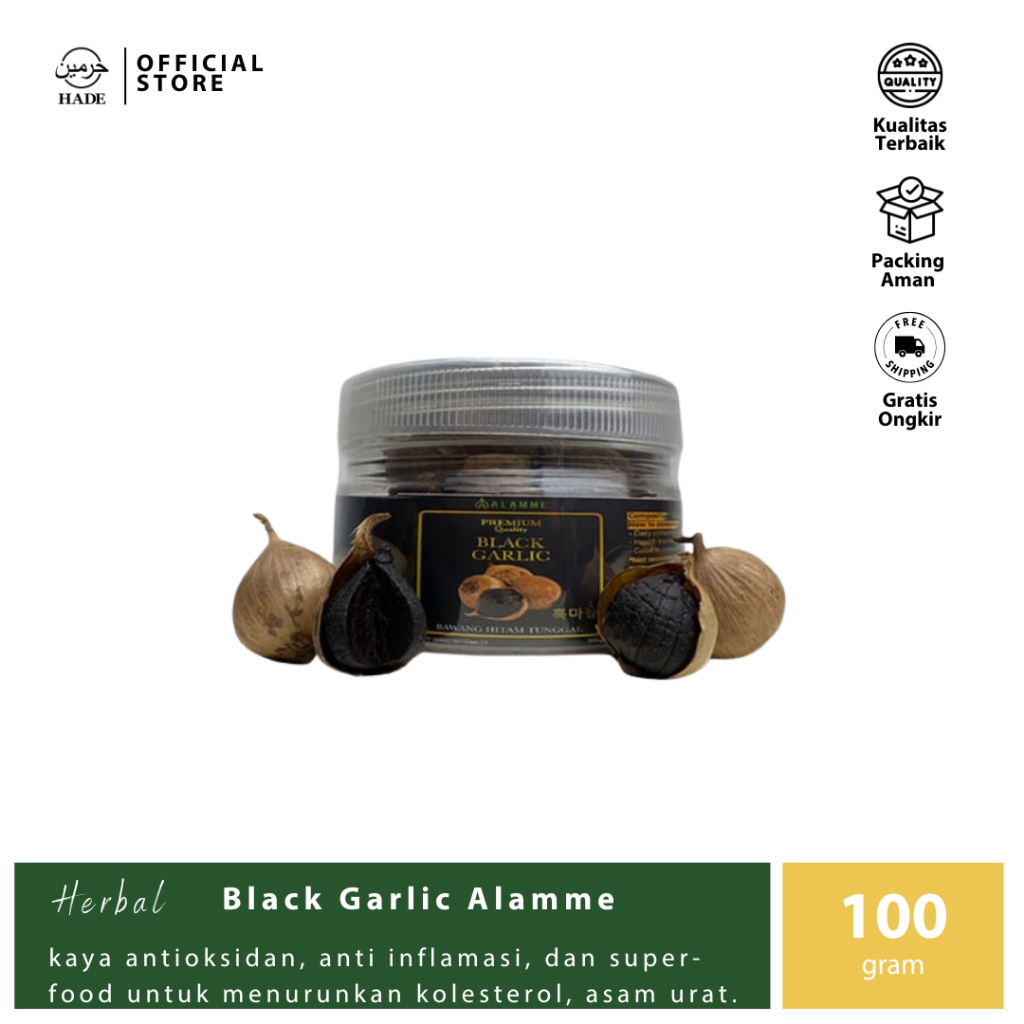 

Alamme - Black Garlic 100gr - Bawang Hitam Tunggal Premium