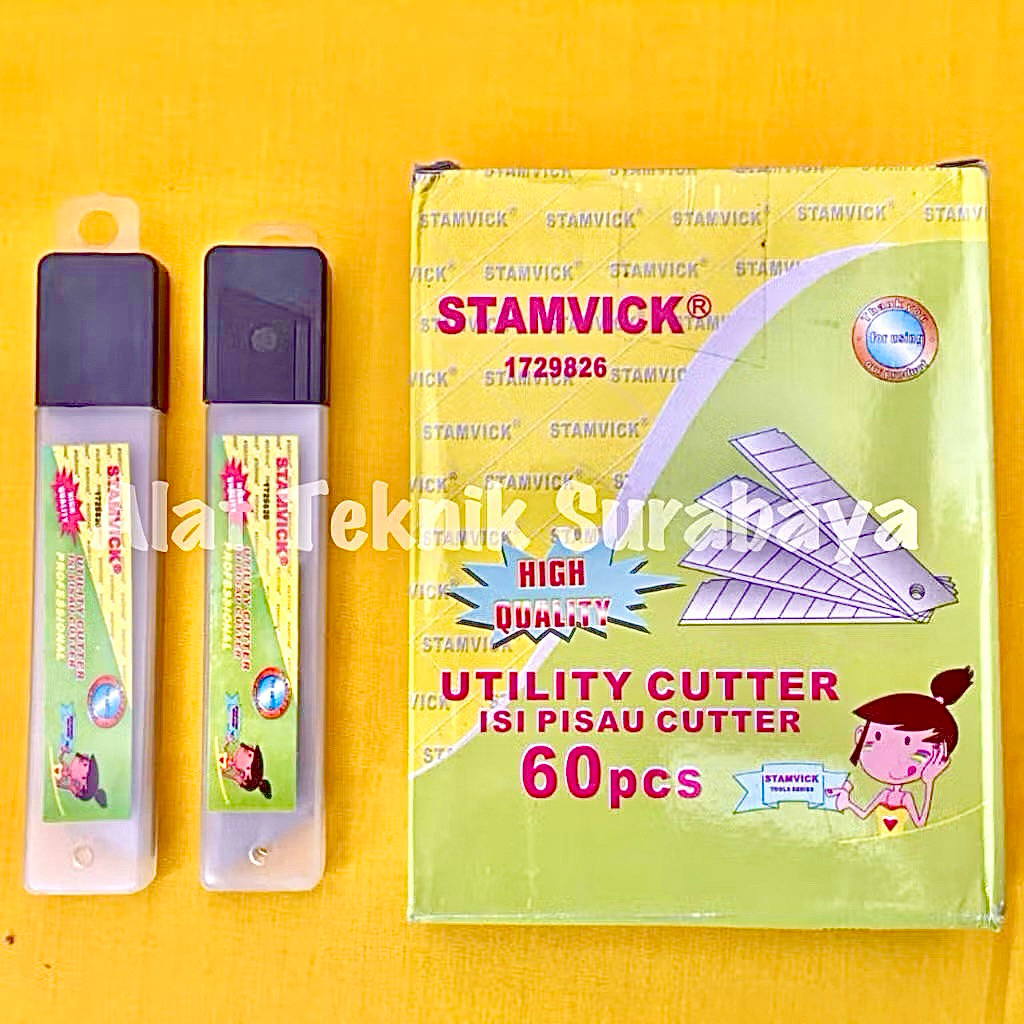 

ISI CUTTER / SILET BESAR 60 PCS STAMVICK REFILL ISI ULANG MATA PISAU KATER