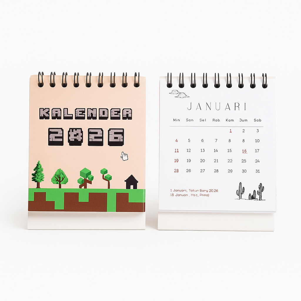 

SIMPLE Kalender Meja/Kalender Duduk Mini 2026 / Kalender Meja 2026