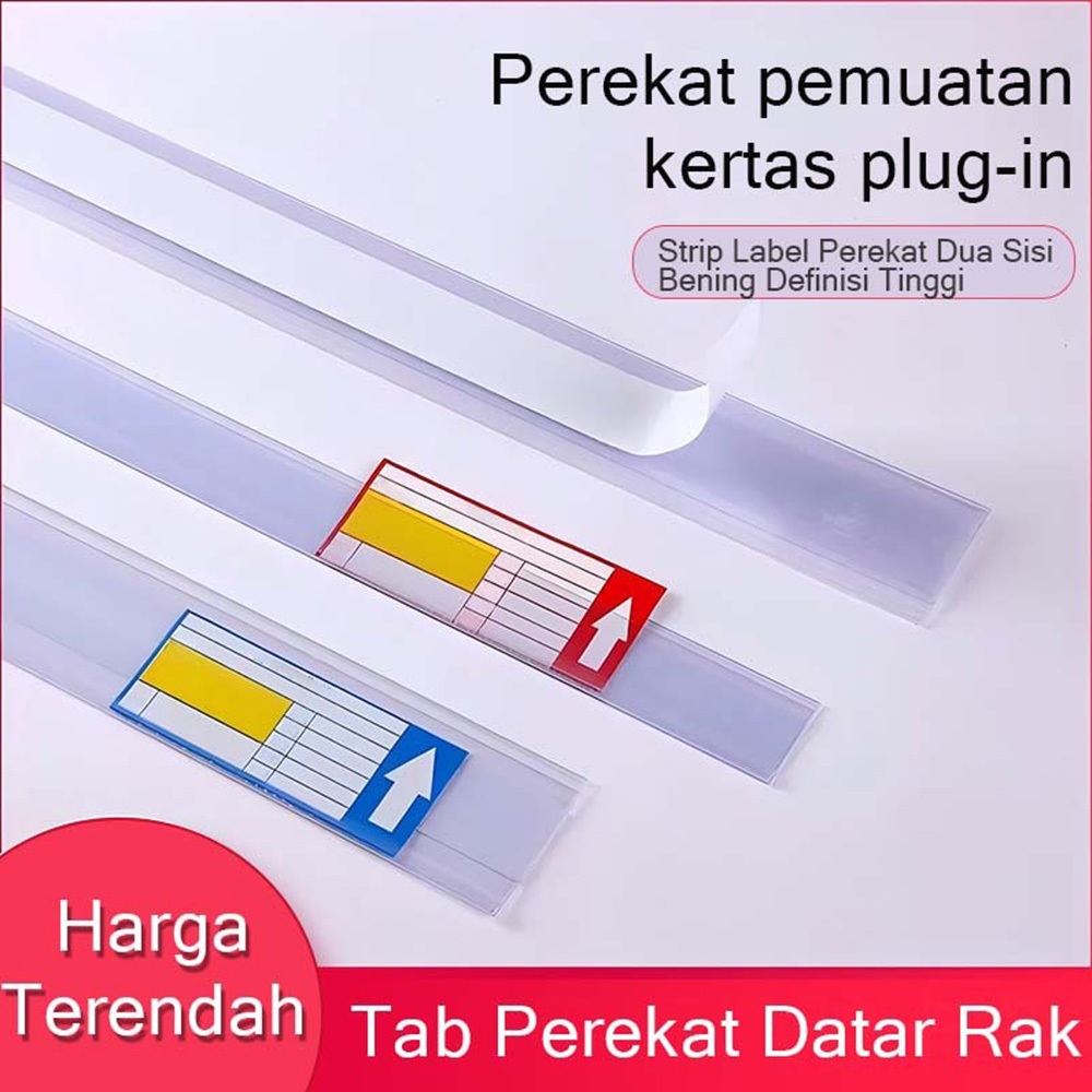 

10pcs Price Rail Double Tape 90cm Label Harga Minimarket Adhesive Tag Holder Label Harga Rak Universal Price Tag Stok lokal