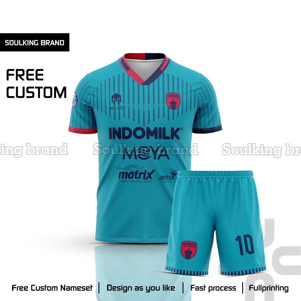 Baju Bola Persita Fc 2024 Third Liga 1 Indonesia Free Custom Nama Warna Tosca Sport