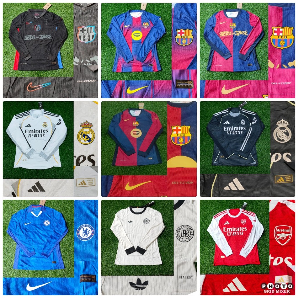 PLAYER ISSUE ARSENAALLL BRCA CELSI JERMAN MADRID MAN.U PSG HOME AWAY JERSEY BAJU BOLA LONG SLEEVE 20