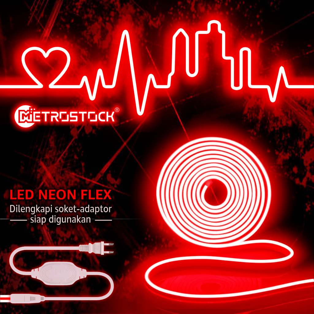 Lampu LED neon flex aesthetic hias dekorasi backlight tempel dinding custom tulisan logo branding de