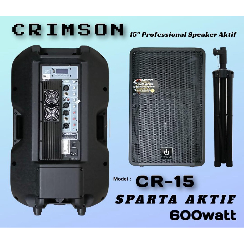 speaker aktif 15” crimson SPARTA aktif/USB free stand speaker