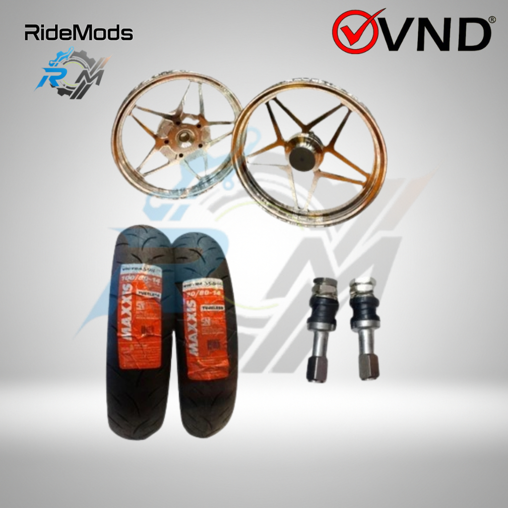 PAKET VELG VND BINTANG+BAN MAXXIS VICTRA+PENTIL TUBLES NMAX NEW SILVER