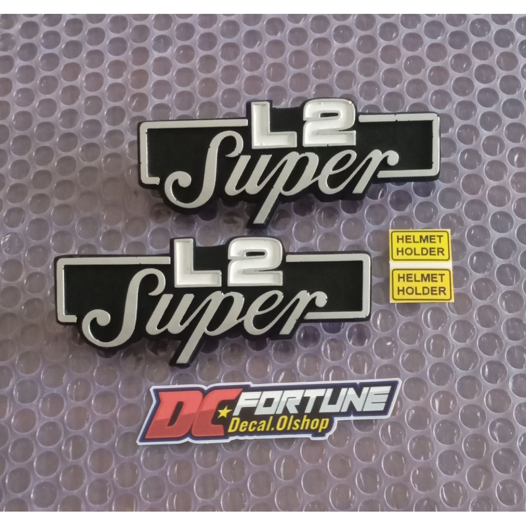 emblem yamaha L2 super silver putih logo L2 super kanan kiri