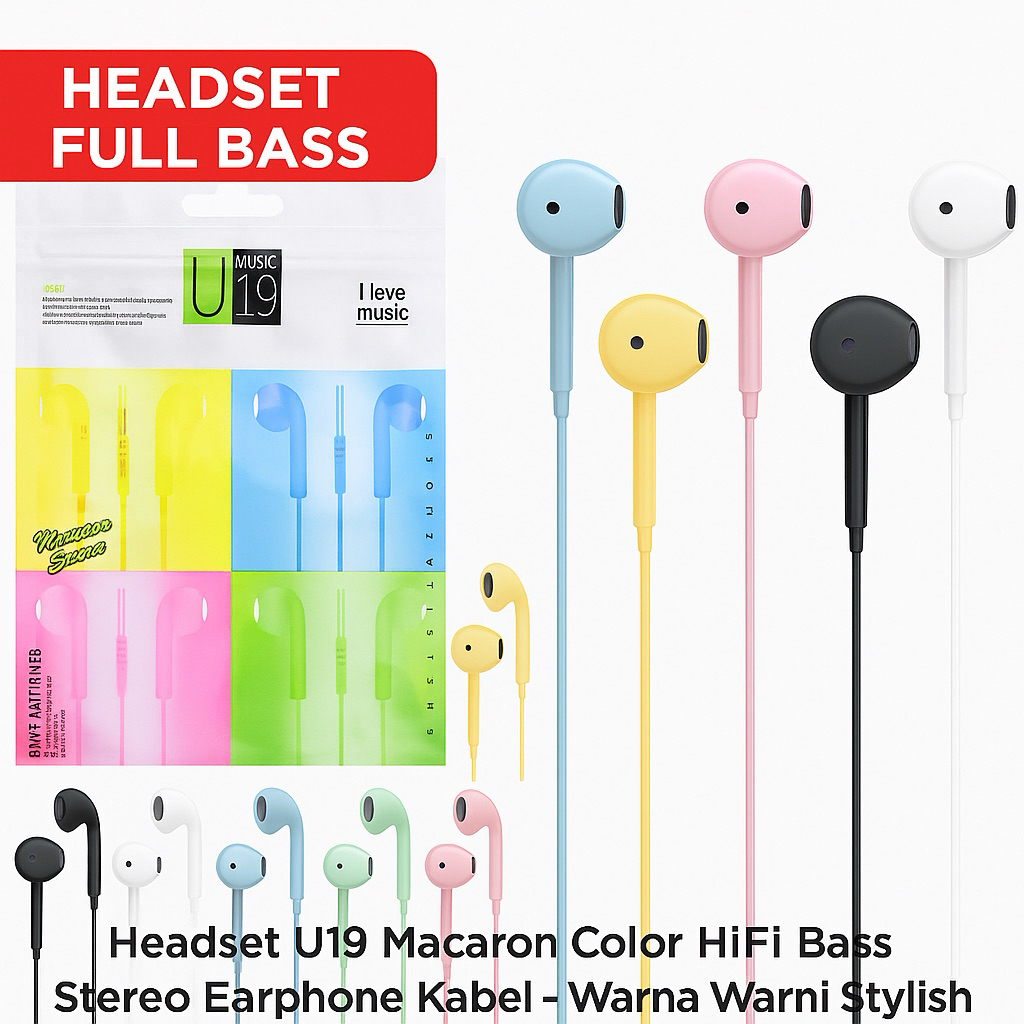 Headset U19 Kabel & TWS NEKTECK PRO 13 [GARANSI 1 TAHUN] Earphone Wireless Bluetooth HiFi Jernih