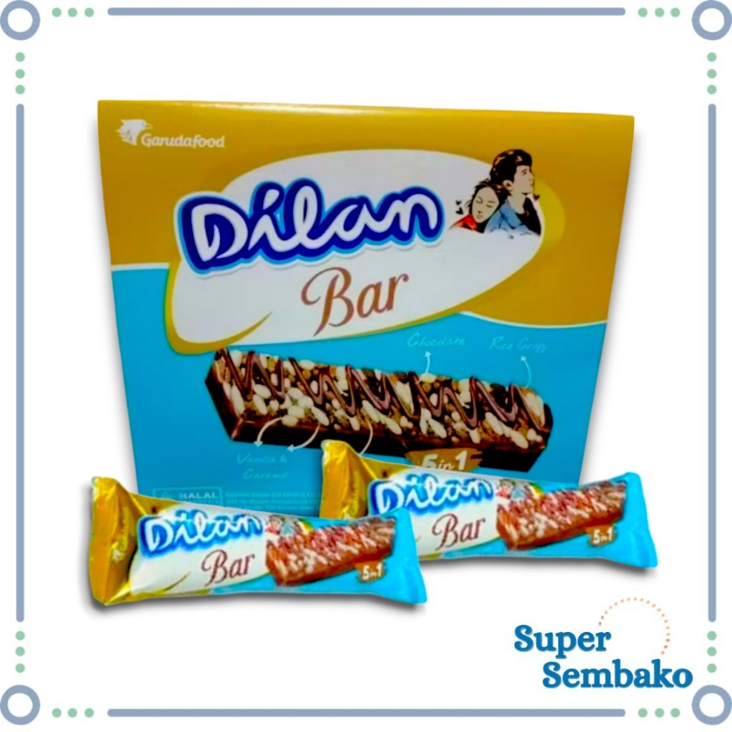 

SNACK WAFER SALUT COKELAT DILAN BAR 5 IN 1 CHOCOLATE 18g PER BOX ISI 12 BUNGKUS SACHET