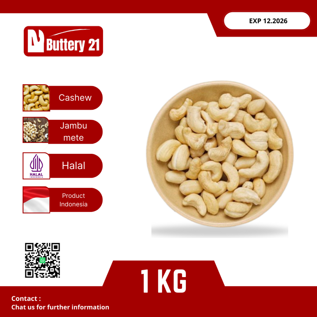 

KACANG METE 1 KG/KACANG MENTE/CASHEW NUT/KACANG MONYET