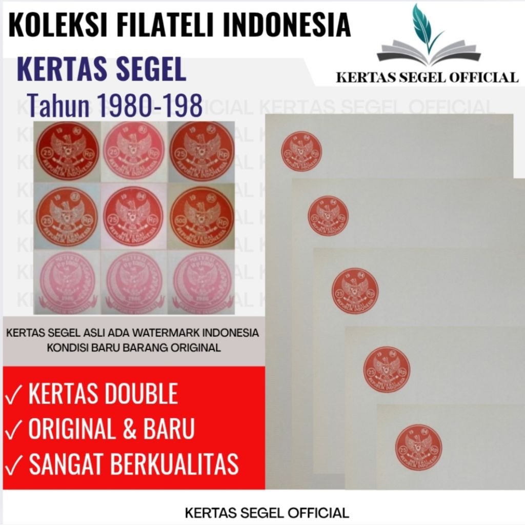 

KERTAS SEGEL TAHUN 1980 1981 1982 1983 1984 1985 1986 1989 ORIGINAL