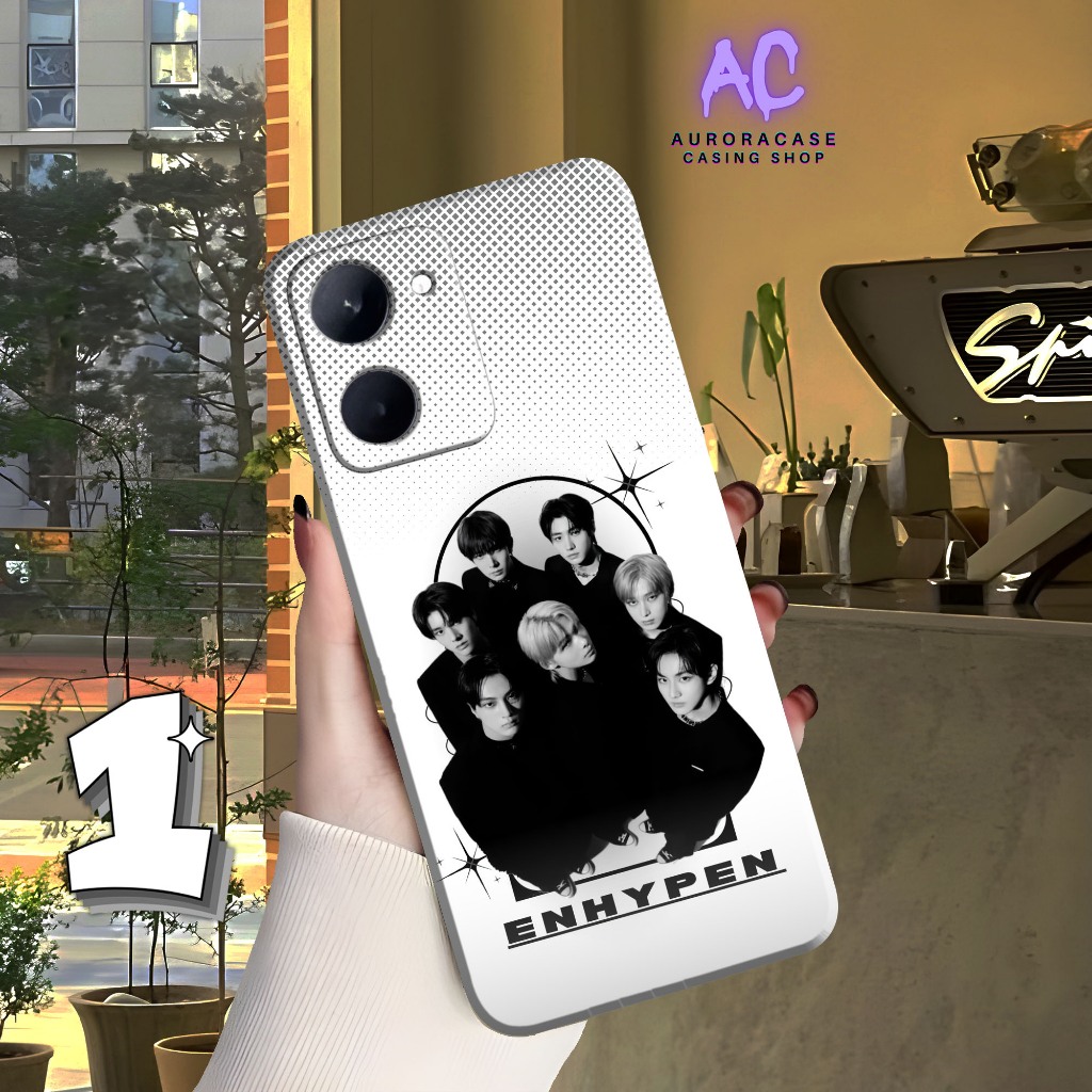 718. CASE SILIKON PREMIUM UNTUK FOR REALME 14 5G 14T C75 C55 C53 C61 NOTE 60  MOTIF ENHYPEN KPOP
