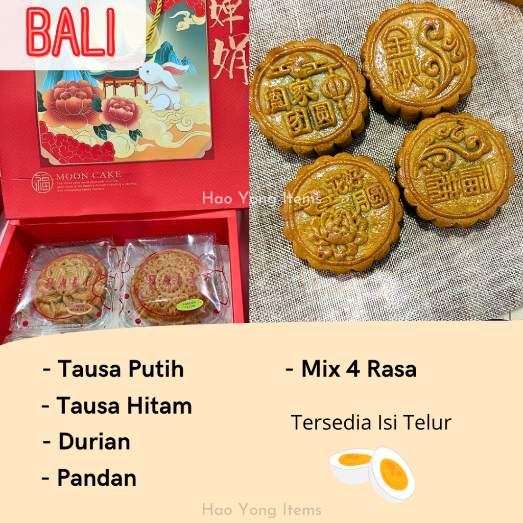 Mooncake Bali Isi 4 / Kue Bulan merek Bali / Kue Bulan Medan Mooncake Bali