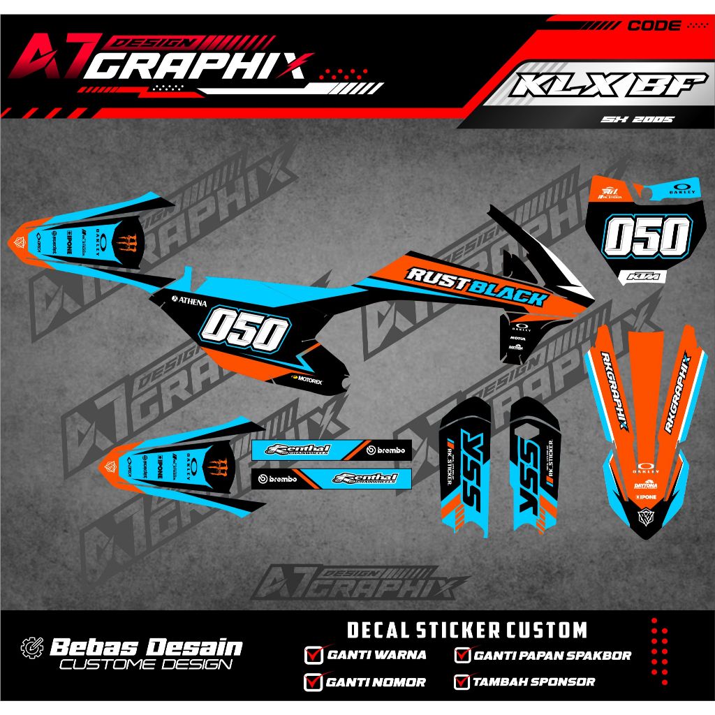 DECAL STIKER KTM 85 2020  - DECAL MOTOR KTM 85 2020 MASIH BISA DI EDIT FREE CUSTOME FULL BODY