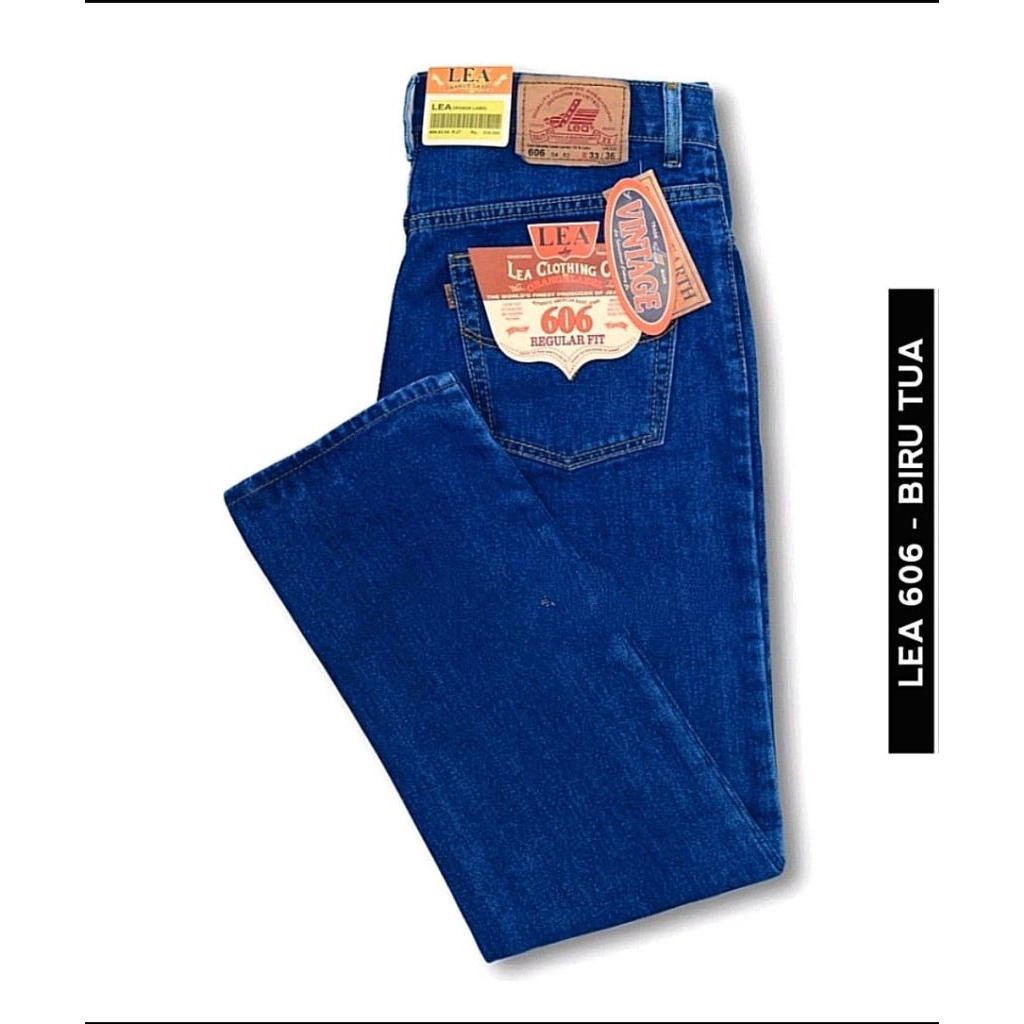 CELANA PANJANG JEANS PRIA / COWOK LEA 606 STANDAR REGULER ORIGINAL JUMBO PREMIUM