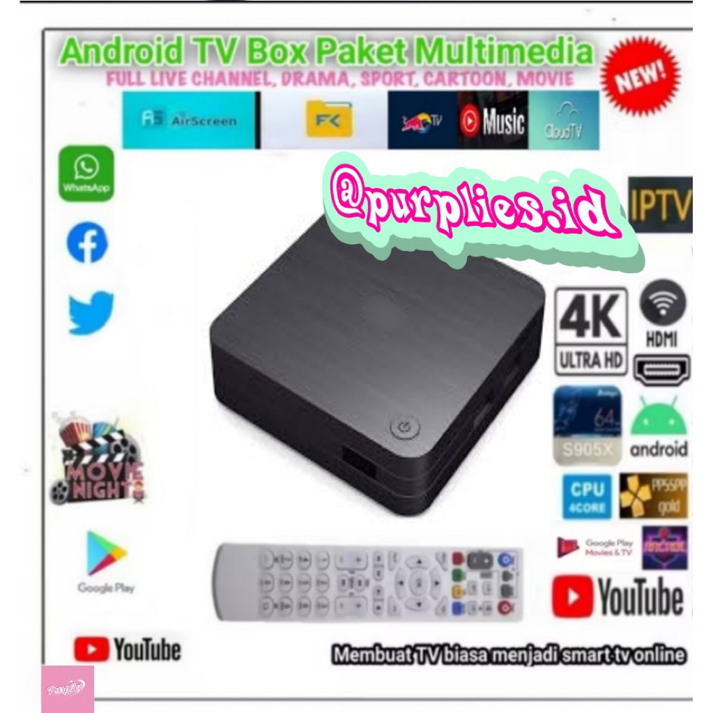 TV Box STB Android 4K Termurah Siap Pakai (Bonus Apps + Games Support)