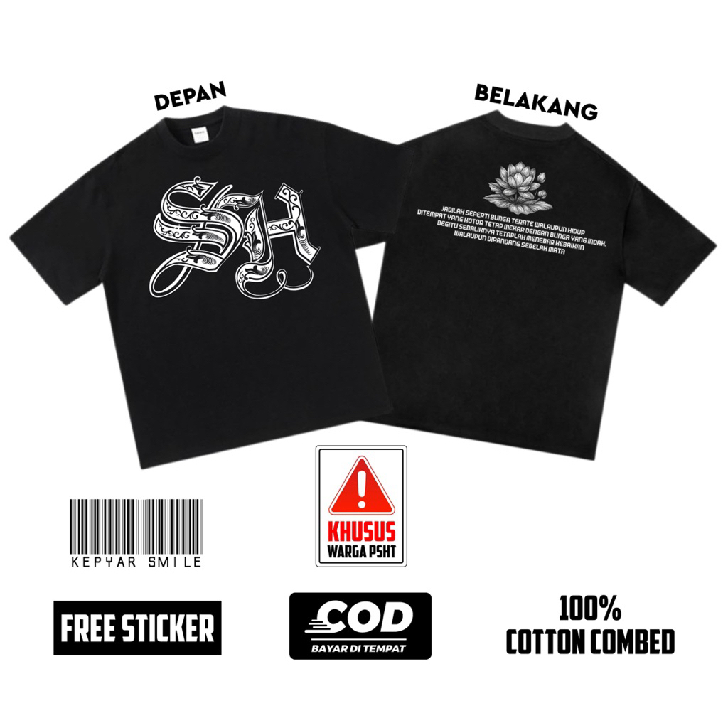Tshirt Kaos PSHT Filosofi Bunga Terate (Vol 45) Free Stiker
