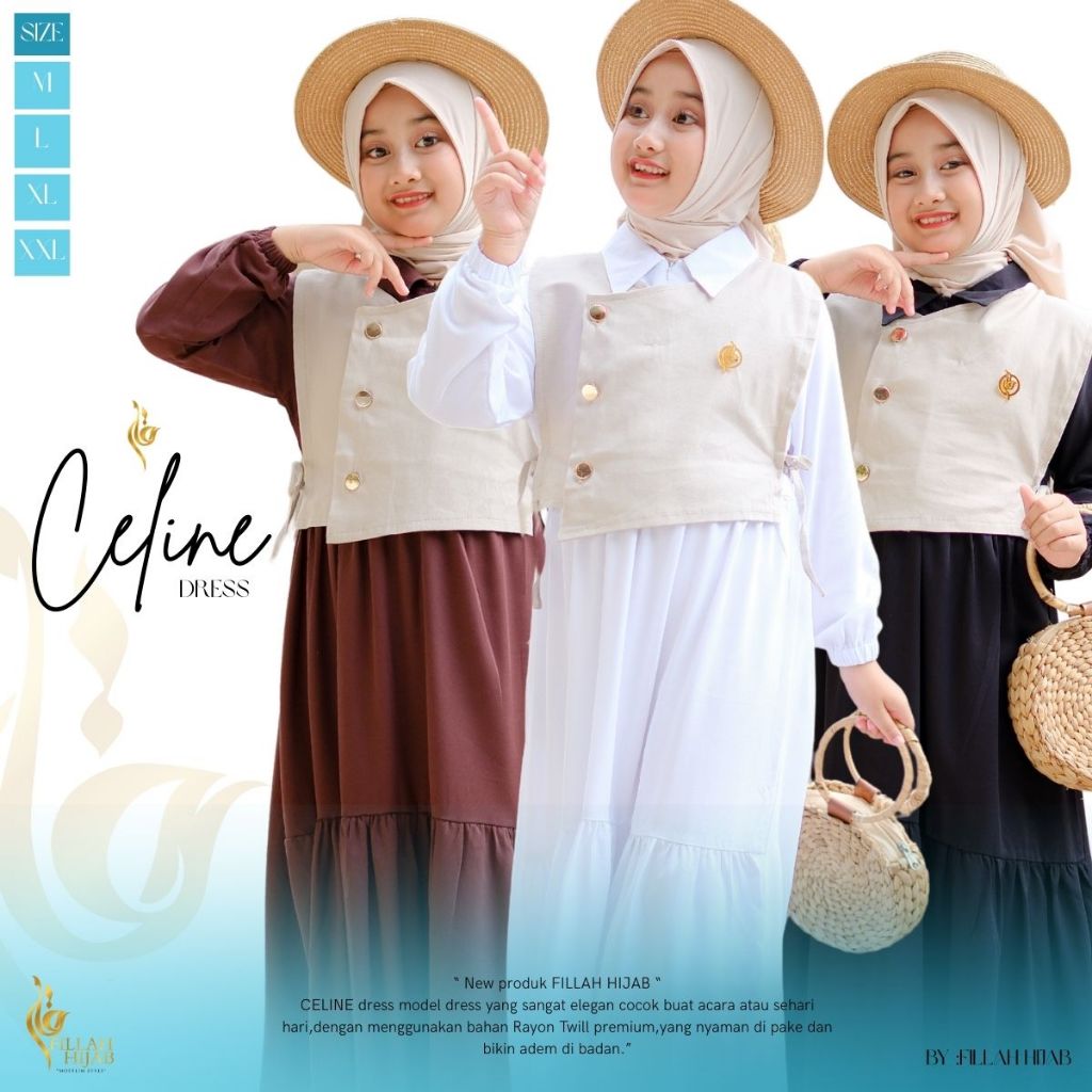 gamis anak perempuan vest celine gamis anak plus rompi gamis remaja anak perempuan gamis anak usia 4